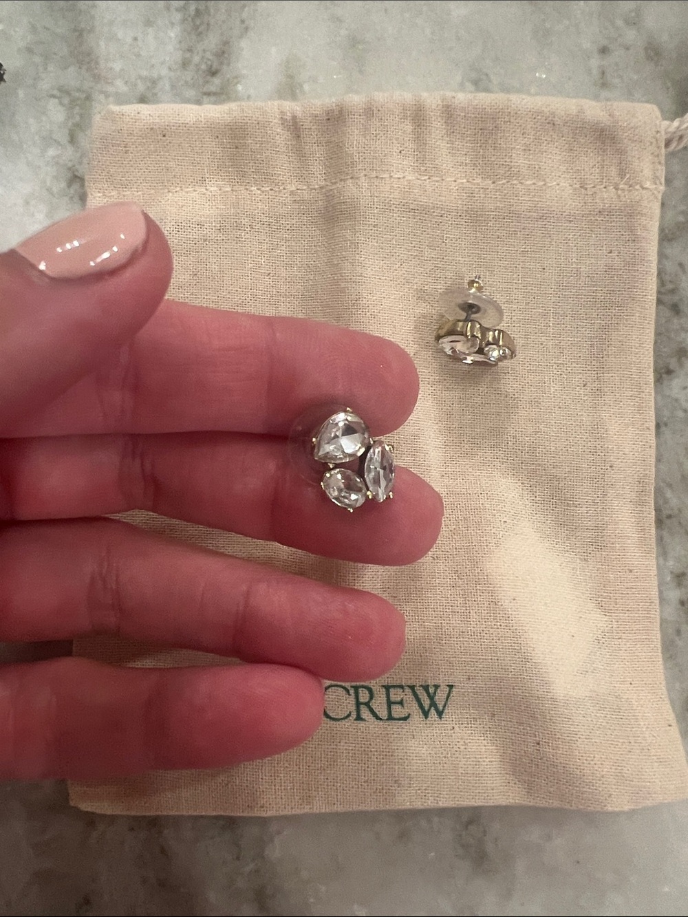J. Crew Gold-Tone Clear Crystal Cluster Earrings